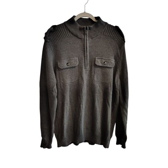 Apt. 0 Men's Large Charcoal Zip-Up Cardigan Sweater - Picture 1 of 5